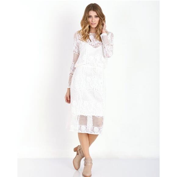 Free People Dresses & Skirts - Free People Luna Lace Dress Ivory Small